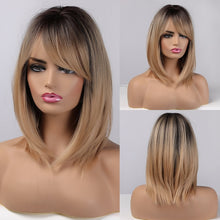 Загрузить изображение в средство просмотра галереи, Layered hairstyle with bangs gradient color wig