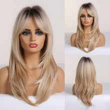 Загрузить изображение в средство просмотра галереи, Layered hairstyle with bangs gradient color wig