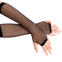 Load image into Gallery viewer, Fashion Neon Fishnet Fingerless Long Gloves