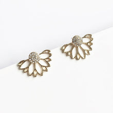 Load image into Gallery viewer, Crystal flower drop earrings