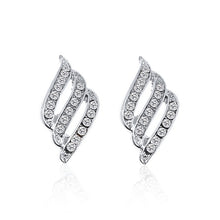 Load image into Gallery viewer, Crystal flower drop earrings