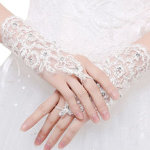 Load image into Gallery viewer, Fashion white black red bridal party gloves