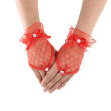 Load image into Gallery viewer, Lace full finger tulle gloves