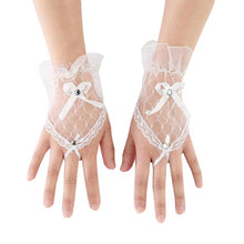 Load image into Gallery viewer, Lace full finger tulle gloves