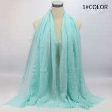 Load image into Gallery viewer, Muslim ruffled headscarf solid color