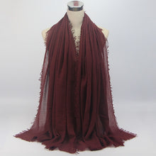 Load image into Gallery viewer, Muslim ruffled headscarf solid color