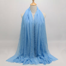 Load image into Gallery viewer, Muslim ruffled headscarf solid color