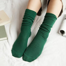 Загрузить изображение в средство просмотра галереи, High socks solid color cotton stockings