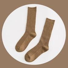 Загрузить изображение в средство просмотра галереи, High socks solid color cotton stockings