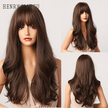 Load image into Gallery viewer, Long natural wave bangs cosplay wig