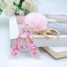 Load image into Gallery viewer, Sequin hollow letter keychain