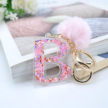 Load image into Gallery viewer, Sequin hollow letter keychain