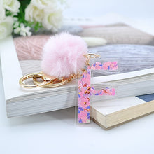 Load image into Gallery viewer, Sequin hollow letter keychain