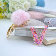 Load image into Gallery viewer, Sequin hollow letter keychain