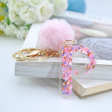 Load image into Gallery viewer, Sequin hollow letter keychain