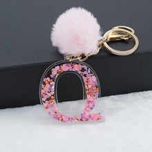 Load image into Gallery viewer, Sequin hollow letter keychain