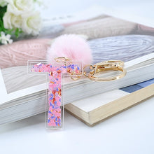 Load image into Gallery viewer, Sequin hollow letter keychain