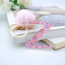 Load image into Gallery viewer, Sequin hollow letter keychain