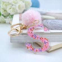 Load image into Gallery viewer, Sequin hollow letter keychain