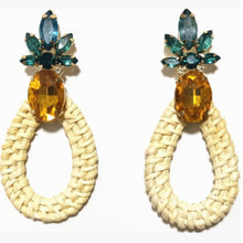 Загрузить изображение в средство просмотра галереи, Woven rattan beach pendant earrings