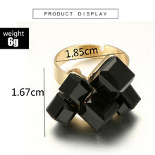 Load image into Gallery viewer, Vintage black rhinestone open ring