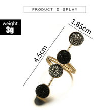 Load image into Gallery viewer, Vintage black rhinestone open ring