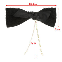 Load image into Gallery viewer, Bow tie pearl chain hairpin