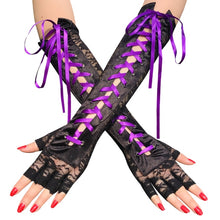 Load image into Gallery viewer, Sexy lace elbow half finger gloves