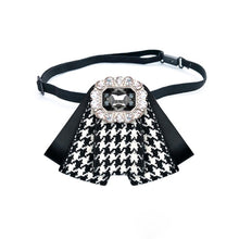 Load image into Gallery viewer, Lace Ribbon Pearl Black Bow Tie