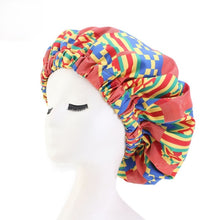 Load image into Gallery viewer, Large printed satin silk nightcap