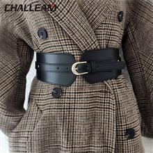 Загрузить изображение в средство просмотра галереи, Elastic retro buckle cowhide wide pin buckle belt