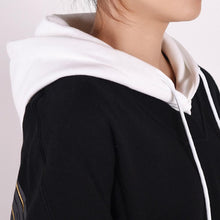 Load image into Gallery viewer, Detachable Dickey Fake Collar Drawstring Hooded Half Shirt