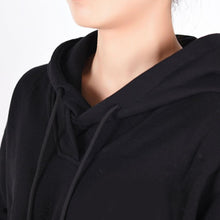 Load image into Gallery viewer, Detachable Dickey Fake Collar Drawstring Hooded Half Shirt
