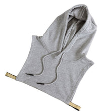 Load image into Gallery viewer, Detachable Dickey Fake Collar Drawstring Hooded Half Shirt