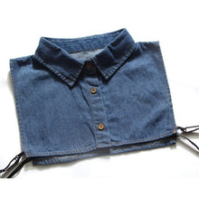 Загрузить изображение в средство просмотра галереи, Washed denim cotton fake collar buckle detachable