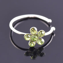 Load image into Gallery viewer, Fake crystal flower nose ring
