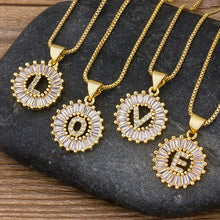 Load image into Gallery viewer, Hot Sale Women Girls Initial Letter Necklace 26 Letters Charm Gold Name Necklace Pendant Top Quality Copper Zircon Jewelry Gift
