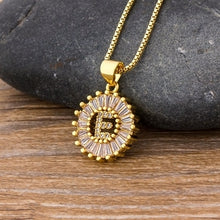Load image into Gallery viewer, Hot Sale Women Girls Initial Letter Necklace 26 Letters Charm Gold Name Necklace Pendant Top Quality Copper Zircon Jewelry Gift
