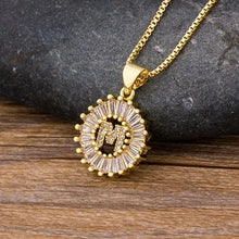 Load image into Gallery viewer, Hot Sale Women Girls Initial Letter Necklace 26 Letters Charm Gold Name Necklace Pendant Top Quality Copper Zircon Jewelry Gift
