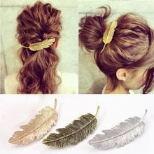 Load image into Gallery viewer, Leaf feather hairpin

