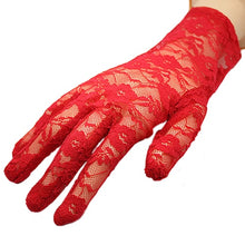 Load image into Gallery viewer, Fashion white black red bridal party gloves
