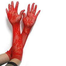 Load image into Gallery viewer, Fashion white black red bridal party gloves

