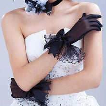Load image into Gallery viewer, Fashion white black red bridal party gloves
