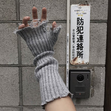 Load image into Gallery viewer, Fingerless elbow mittens elastic arm warmer
