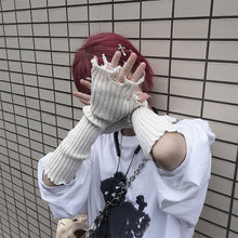Load image into Gallery viewer, Fingerless elbow mittens elastic arm warmer
