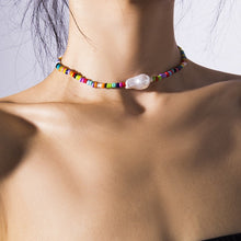 Load image into Gallery viewer, Handmade Rainbow Bead Sugar Shell Necklace
