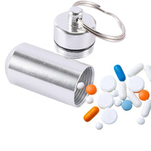 Load image into Gallery viewer, Creative stainless steel pill box keychain
