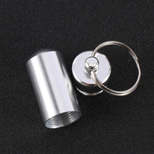 Load image into Gallery viewer, Creative stainless steel pill box keychain
