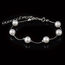 Load image into Gallery viewer, Imitation pearl crystal bracelet
