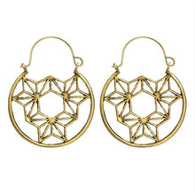 Load image into Gallery viewer, Retro flower metal hoop punk earrings
